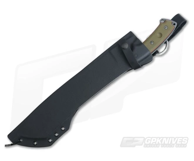 TOPS El Chete Chopper Midnight Bronze 1095 Canvas Micarta Leather Dangler Fixed Blade ELCH-04 - Image 2