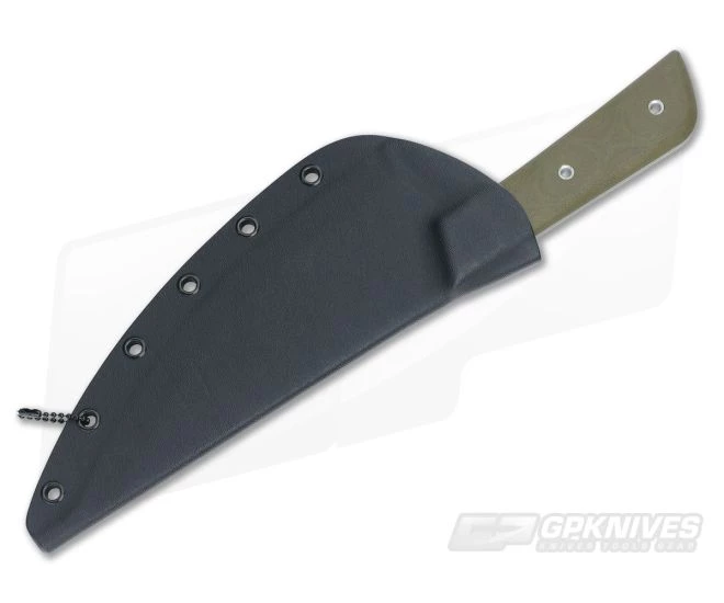 TOPS Knives Frog Market Special XL Tungsten 1095 Green Canvas Micarta Fixed Blade FMSXL-02 - Image 2