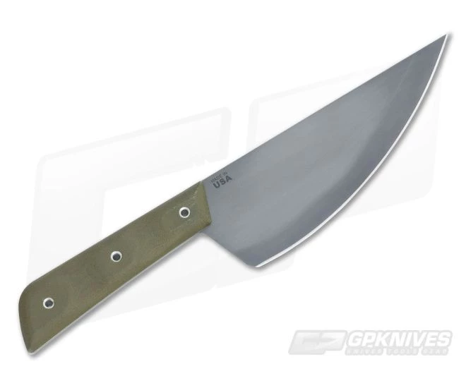 TOPS Knives Frog Market Special XL Tungsten 1095 Green Canvas Micarta Fixed Blade FMSXL-02 - Image 3
