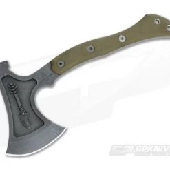 TOPS Hammer Hawk Tungsten 1075 Green Micarta Tactical Tomahawk HAMH-03