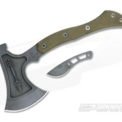 TOPS Hammer Hawk Tungsten 1075 Green Micarta Tactical Tomahawk with Backup Knife HAMH-04