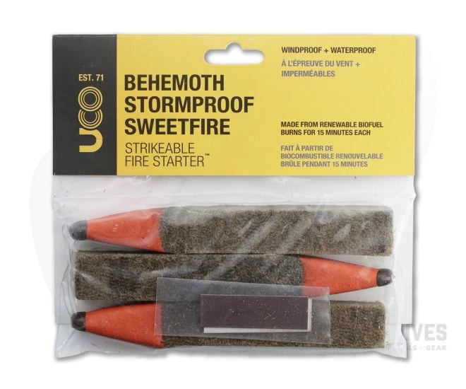 UCO Gear Behemoth Stormproof Sweetfire Strikeable Fire Starter - 3 Pack