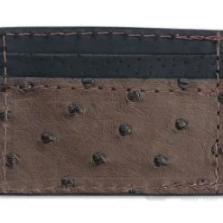 Yoder Leather Company Brown Ostrich Clip Wallet