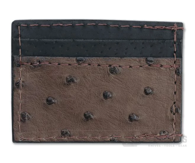 Yoder Leather Company Brown Ostrich Clip Wallet