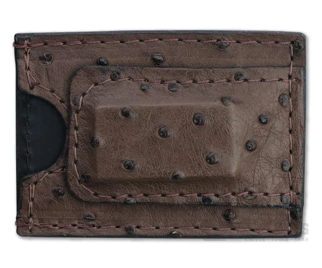 Yoder Leather Company Brown Ostrich Clip Wallet - Image 2