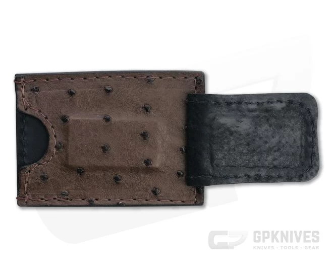 Yoder Leather Company Brown Ostrich Clip Wallet - Image 3