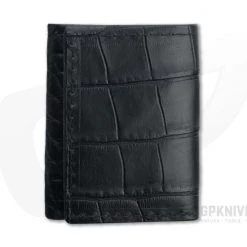 Yoder Leather Company Black Alligator Trifold Wallet