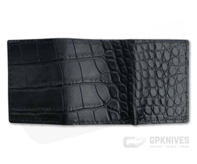 Yoder Leather Company Black Alligator Trifold Wallet - Image 3