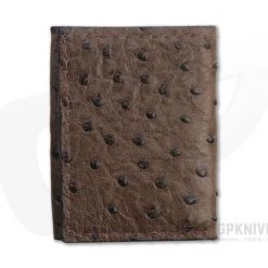 Yoder Leather Company Brown Ostrich Trifold Wallet